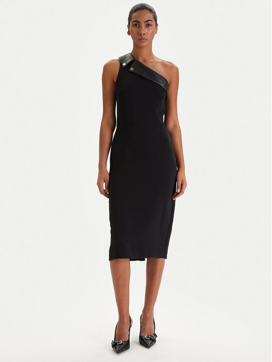 KARL LAGERFELD KARL LAGERFELD Kokteiļkleita B1W13002 Melns Slim Fit