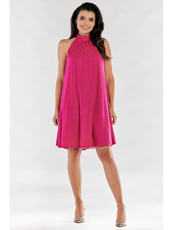 Awama Awama Večerní šaty A556 Fialová Basic Fit