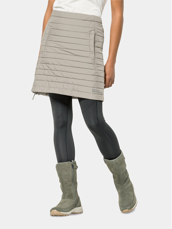 Jack Wolfskin Jack Wolfskin Mini sijonas Iceguard Skirt 1503093 Pilka Slim Fit
