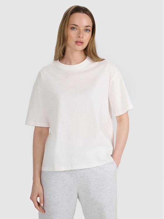 T-Shirt, rozmiar L, Białe, 4FRSS25TTSHF2692-11S