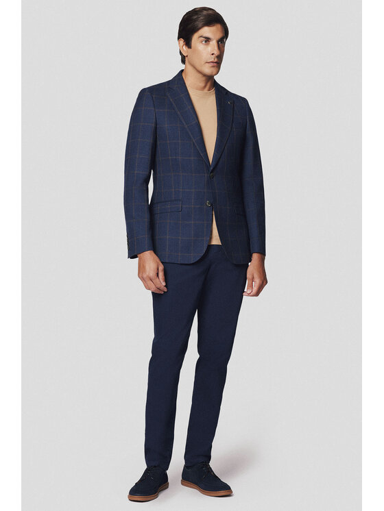 Lancerto Lancerto Marynarka Modesto MA073224000008 Granatowy Slim Fit