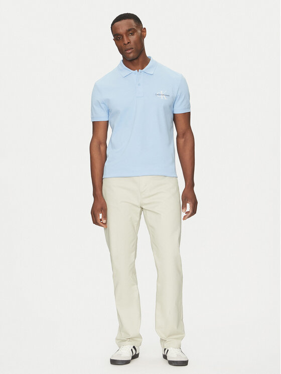 Calvin Klein Jeans Calvin Klein Jeans Polo Monologo J30J325664 Błękitny Regular Fit