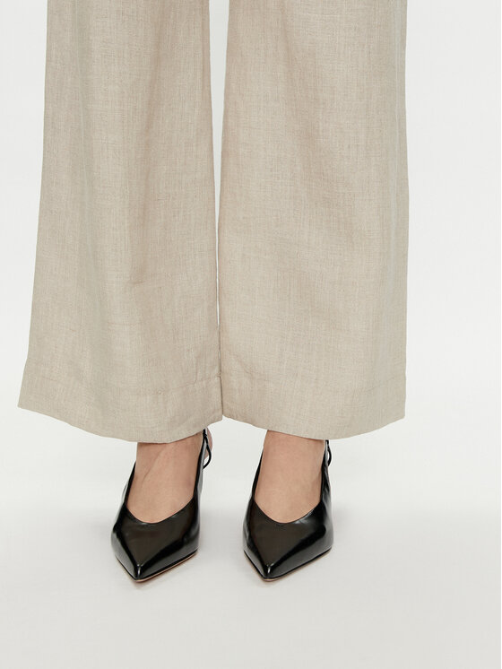 Marella Marella Pantaloni din material Nizere 2413131212 Écru Relaxed Fit