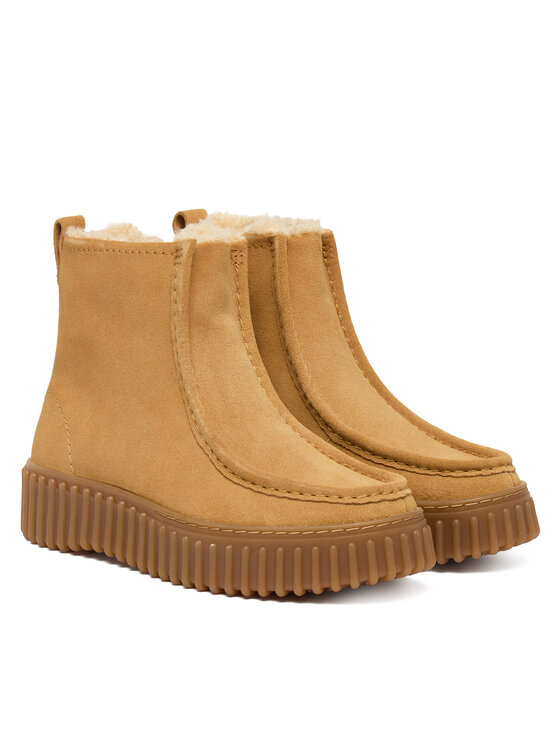 Clarks Clarks Polokozačky Torhill Cozy 26182911 Hnědá