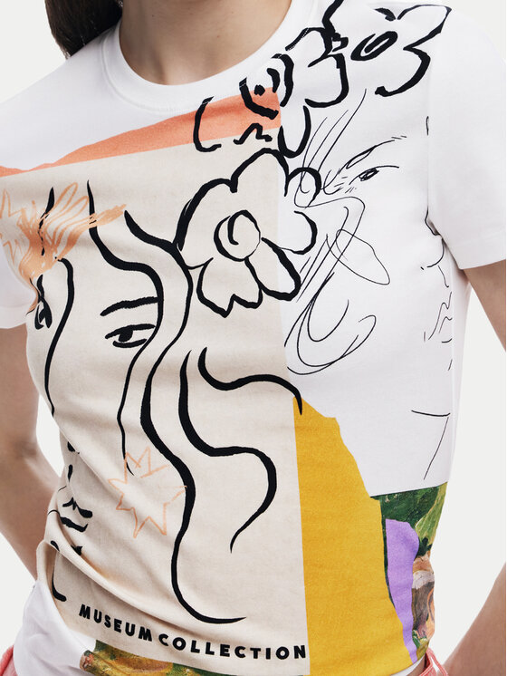 Desigual Desigual Tričko Collection 25SWTKAC Biela Regular Fit