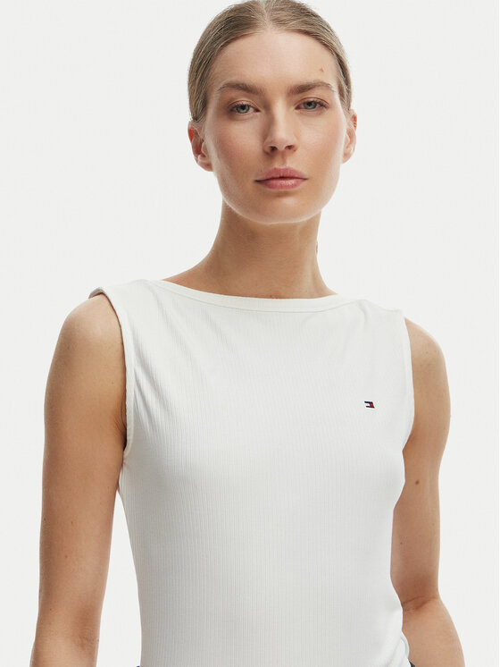 Tommy Hilfiger Tommy Hilfiger Τοπ WW0WW47807 Εκρού Slim Fit