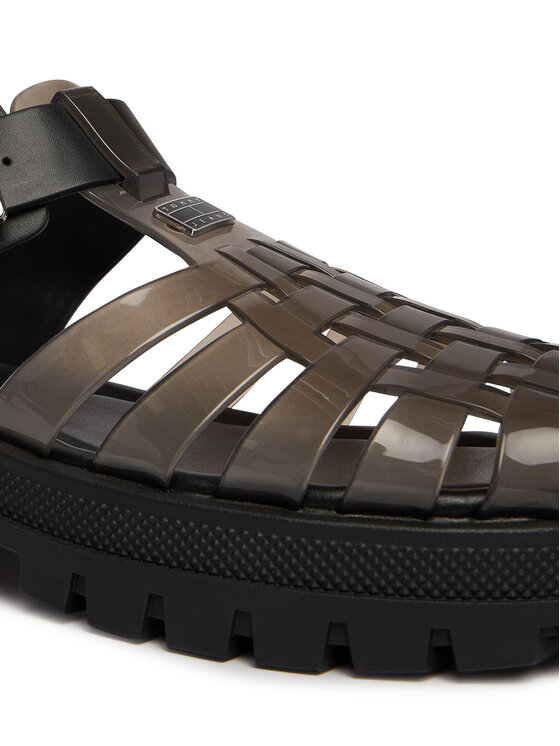 Tommy Jeans Tommy Jeans Sandále Jelly Chunky Cleat Fisherman EN02949 Čierna