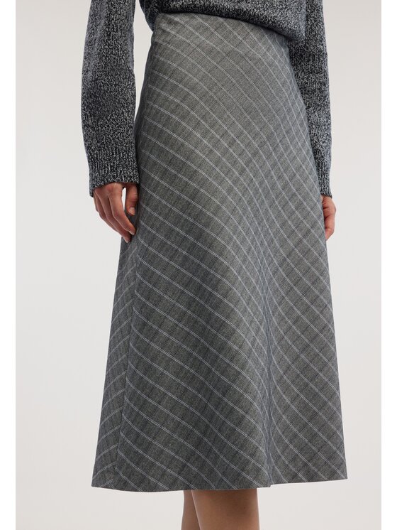 Trussardi Trussardi Spódnica midi 1004A000696N0CG Szary A-Line Fit