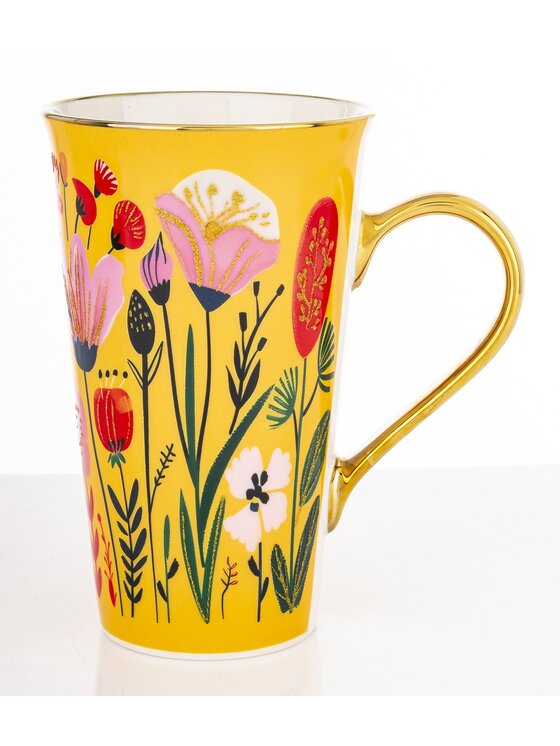MIAhome MIAhome Kubek porcelanowy 700 ml BLUMEN-I 17x15x10 cm żółty Żółty