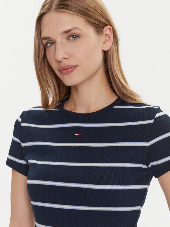Tommy Jeans Tommy Jeans T-Shirt Essential DW0DW17383 Dunkelblau Slim Fit