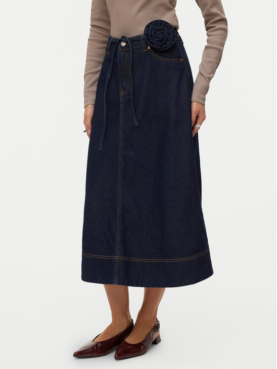 Vero Moda Fustă de blugi Ruth 10343067 Bleumarin A-Line Fit