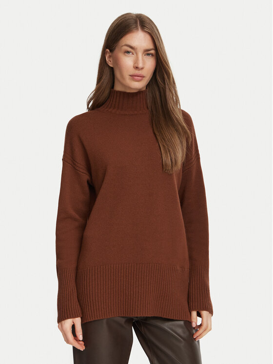 Marella Marella Krekls ar augstu apkakli 2623366305200 Tumši brūna Regular Fit