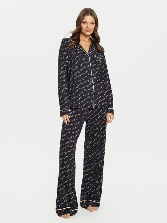 Guess Guess Pijama O5RX08 KCIN2 Negru Regular Fit