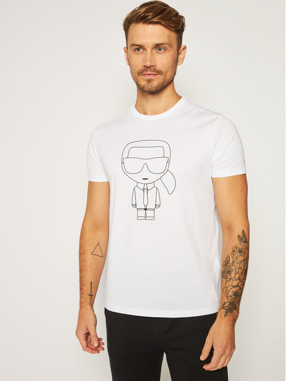KARL LAGERFELD KARL LAGERFELD T-shirt Crewneck 755040 502224 Bijela Regular Fit