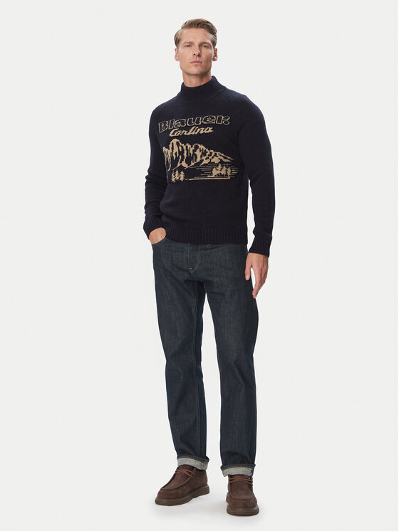 Blauer Blauer Rollkragenpullover Pianozey 26WBLUM10616 Blau Regular Fit