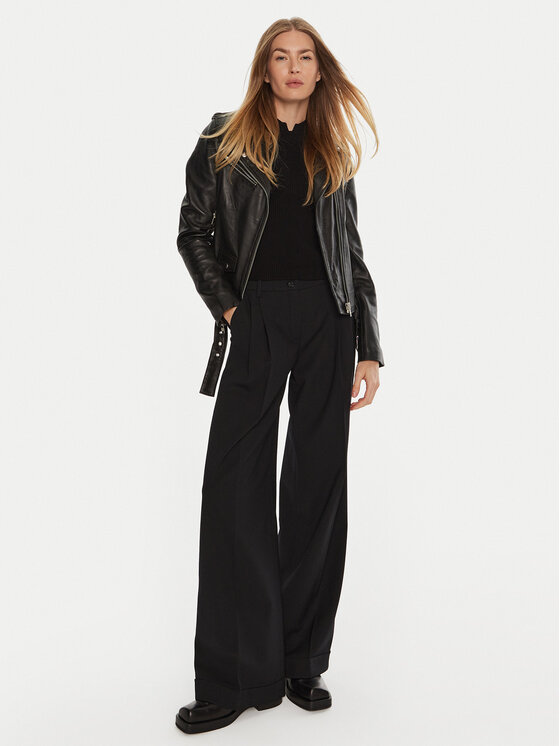 Serge Pariente Serge Pariente Шкіряна куртка Rock Girl Чорний Regular Fit