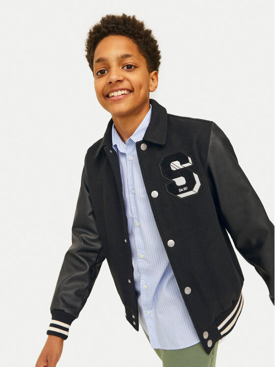 Jack & Jones Junior Jack & Jones Junior Kurtka bomber Carter 12261333 Czarny Regular Fit