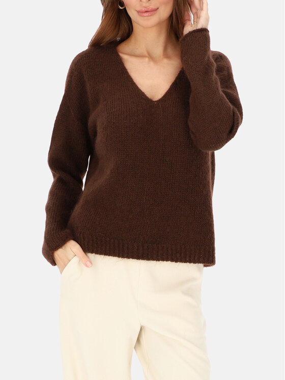 L’AF L’AF Sweter Nelli Brązowy Regular Fit