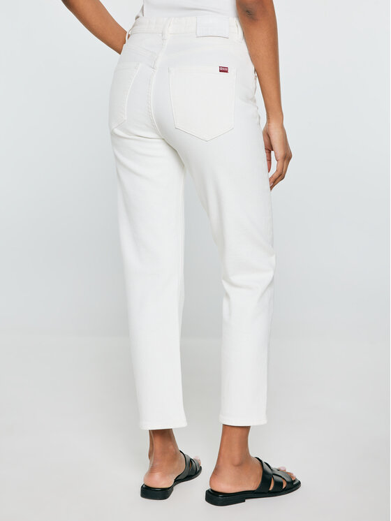 BIG STAR BIG STAR Jeansy AVRIL CROPPED Kremowy Straight Leg