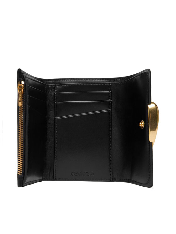 Calvin Klein Calvin Klein Piniginė Hardware Trifold With Zip Pocket LV04F1116G Juoda