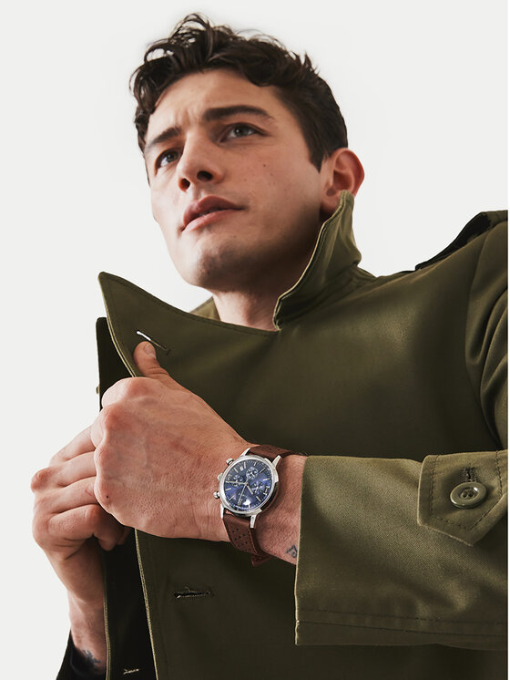 Timex Timex Ročna ura Marlin Chronograph TW2W10200 Rjava