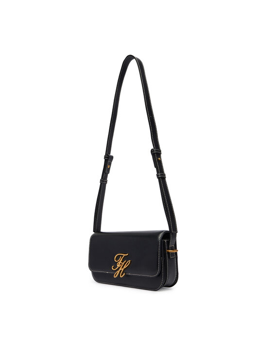 Tommy Hilfiger Tommy Hilfiger Kabelka Th Script Flap Crossover AW0AW18399 Černá