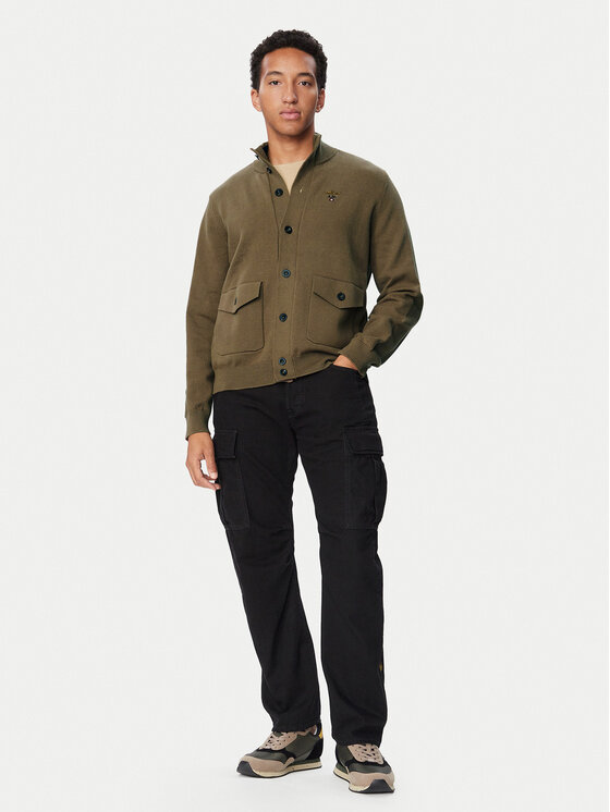 Aeronautica Militare Aeronautica Militare Kardigan 262MA1663UL00950 Brązowy jasny Regular Fit