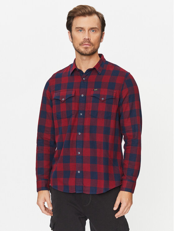 Lee Lee Koszula jeansowa 112341778 Czerwony Regular Fit