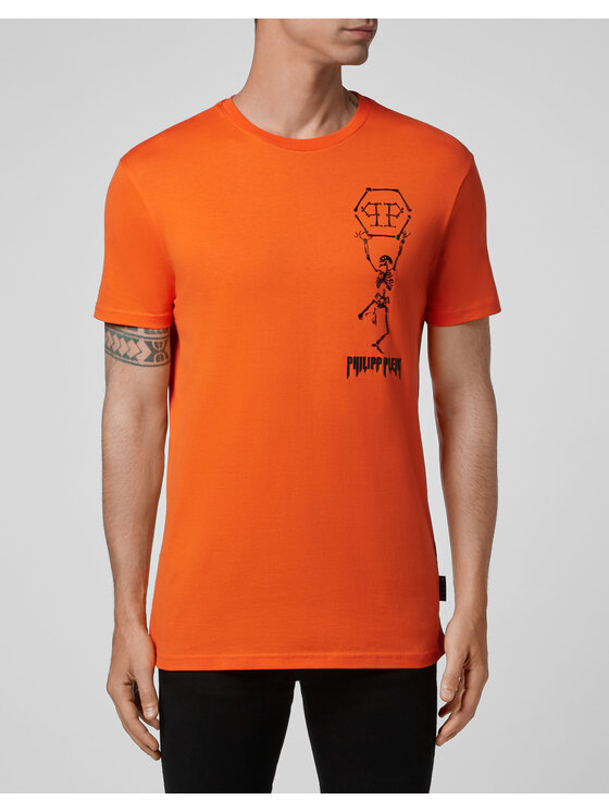 PHILIPP PLEIN PHILIPP PLEIN T-Shirt 30966 Pomarańczowy Regular Fit