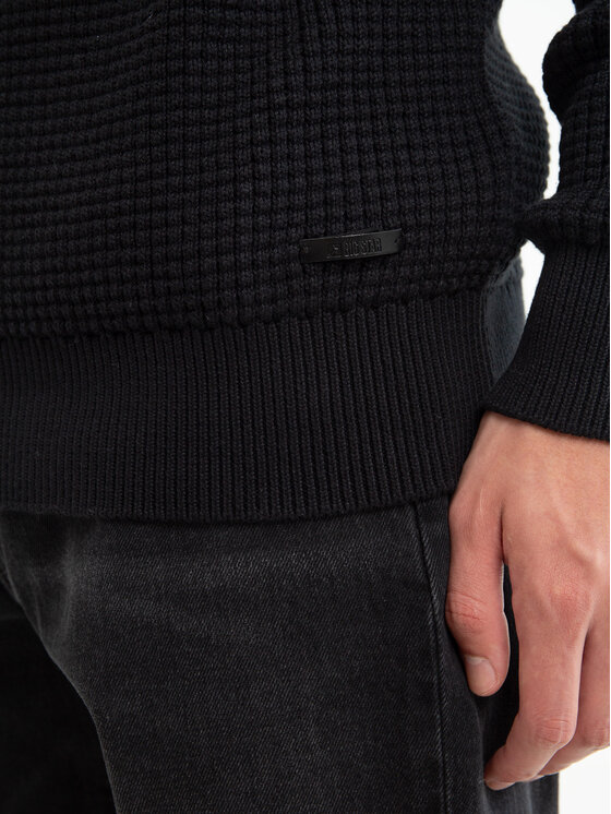 BIG STAR BIG STAR Sweter KARLIS Czarny Basic Fit