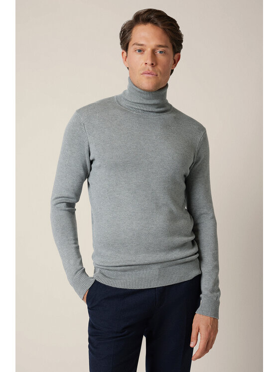 Lancerto Lancerto Sweter Sigmar SW073225000083 Szary Regular Fit