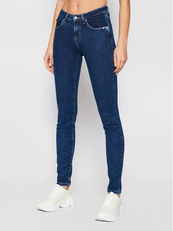 Guess Džinsai Annette W1RA99 D4663 Tamsiai mėlyna Skinny Fit • Modivo.lt