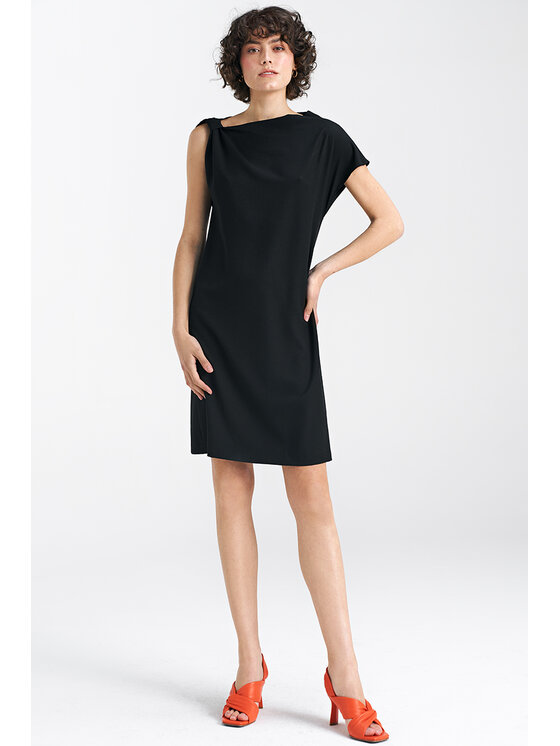 NIFE NIFE Večerní šaty S224black Černá Regular Fit