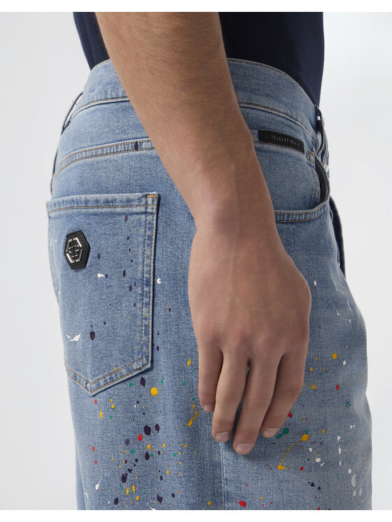 PHILIPP PLEIN PHILIPP PLEIN Szorty jeansowe 29790 Niebieski Regular Fit