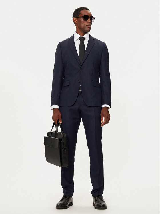 Boss Oblek 50528126 Tmavomodrá Slim Fit