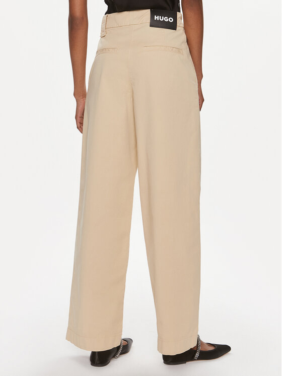 HUGO Hugo Spodnie materiałowe Hanico-1-D 50489241 Beżowy Relaxed Fit