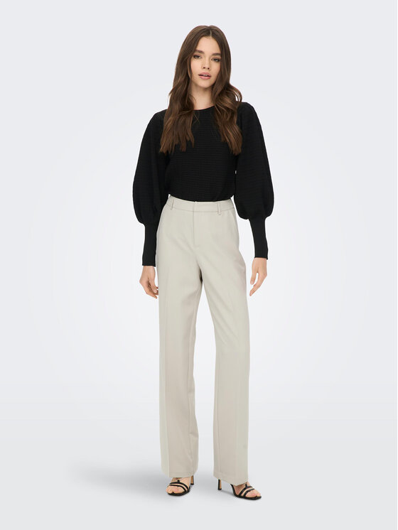 ONLY ONLY Spodnie materiałowe Berry 15258191 Beżowy Wide Leg