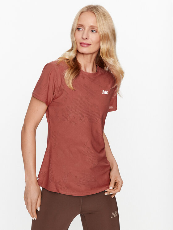 New Balance New Balance Športna majica Q Speed Jacquard Short Sleeve WT33281 Rdeča Regular Fit