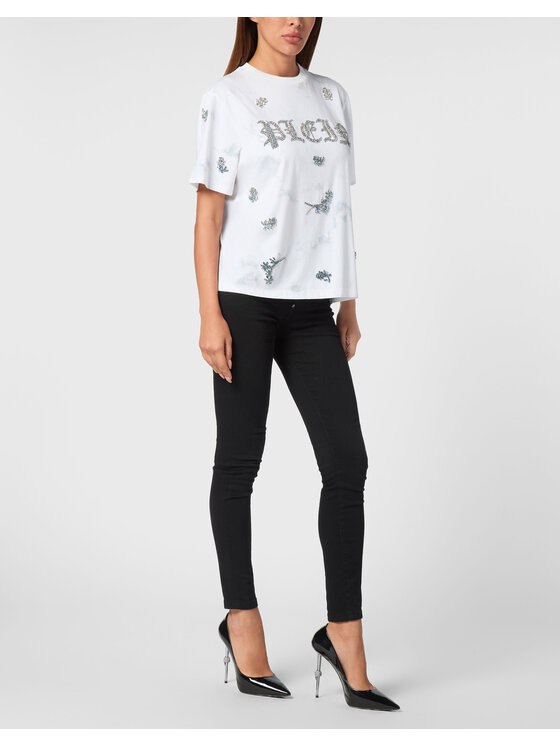 PHILIPP PLEIN PHILIPP PLEIN T-Shirt 21693 Błękitny Over Fit