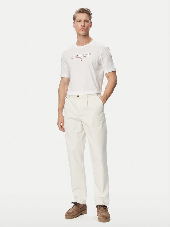 Tommy Hilfiger Tommy Hilfiger Stoffhose Harlem MW0MW43158 Hellbeige Straight Fit