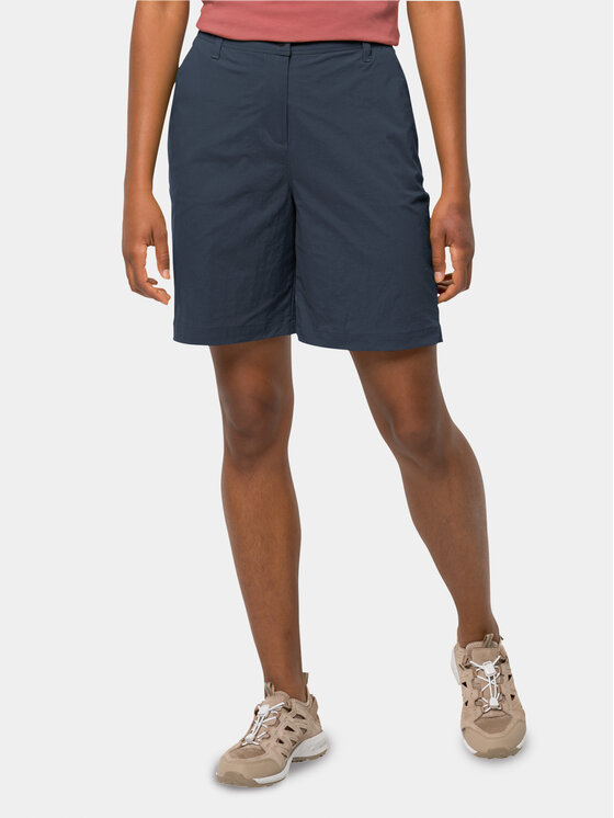 Jack Wolfskin Bavlnené šortky Desert 1505312 Tmavomodrá Relaxed Fit