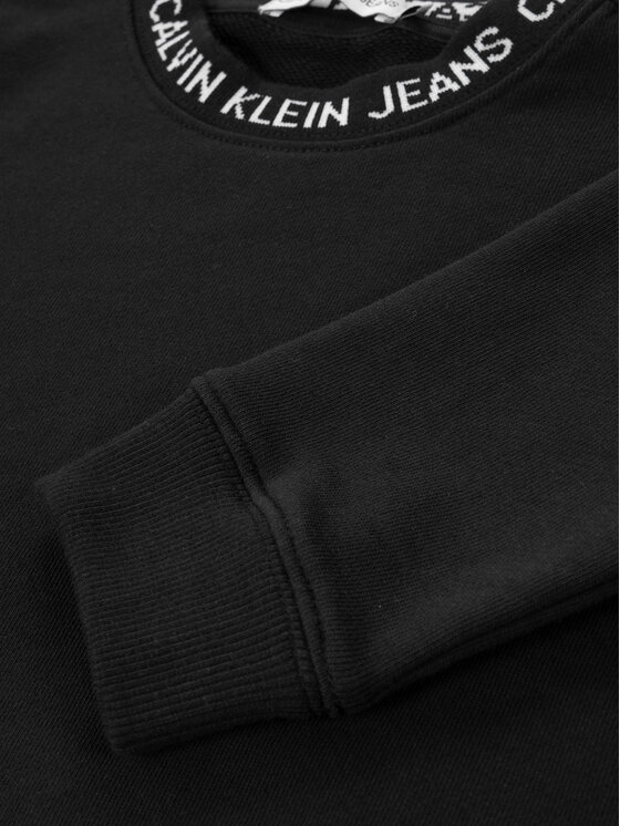 Calvin Klein Jeans Calvin Klein Jeans Mikina Logo Intarsia IB0IB00504 Černá Regular Fit