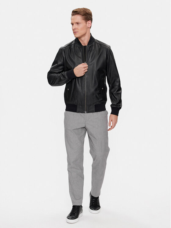 BOSS Boss Hlače iz tkanine Perin 50509579 Siva Slim Fit