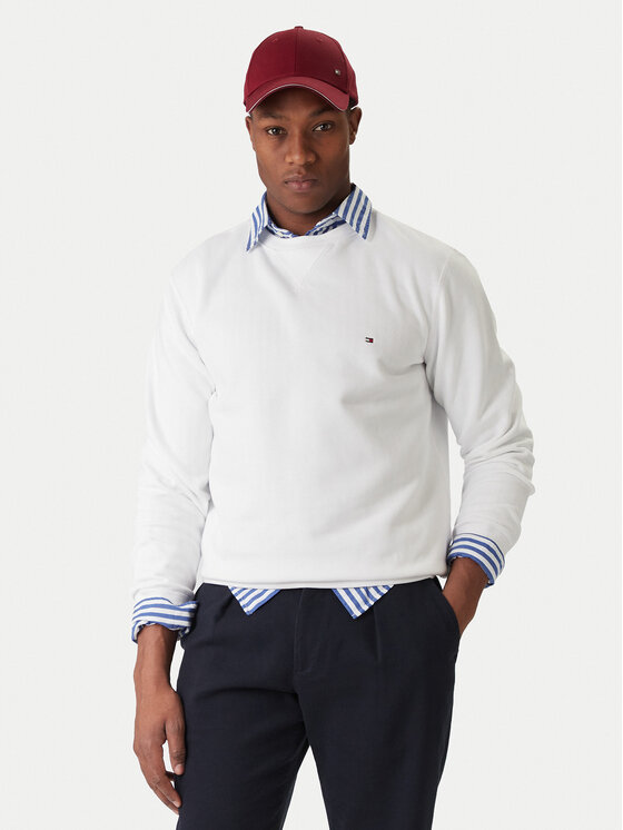 Tommy Hilfiger Bluză Essential MW0MW37232 Alb Regular Fit