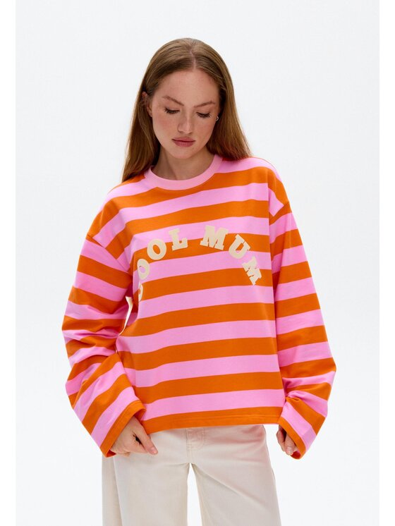 Mirons Mirons Longsleeve Print Kolorowy Regular Fit
