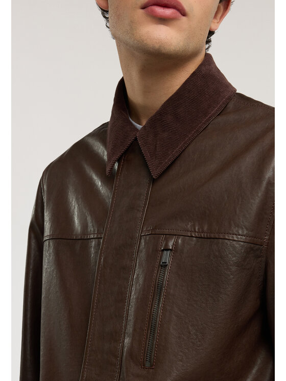 Trussardi Trussardi Kurtka skórzana R309M000043N032 Brązowy Regular Fit