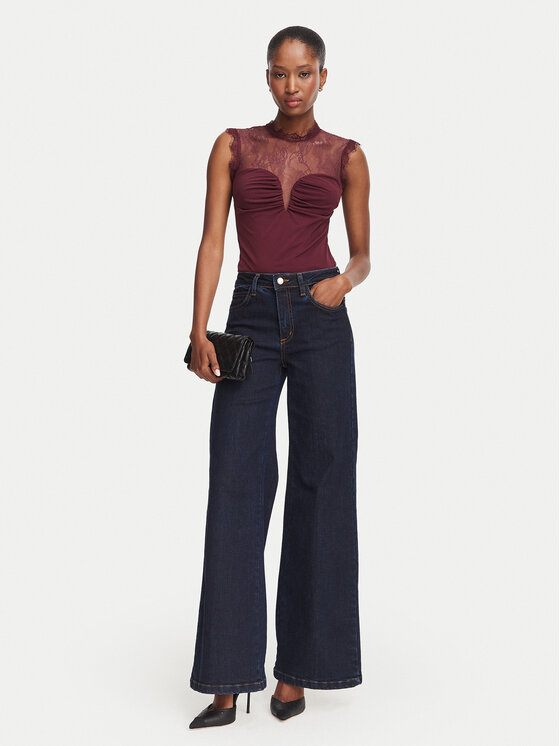 Rinascimento Rinascimento Jeansy CFC0129938003 Tmavomodrá Wide Leg