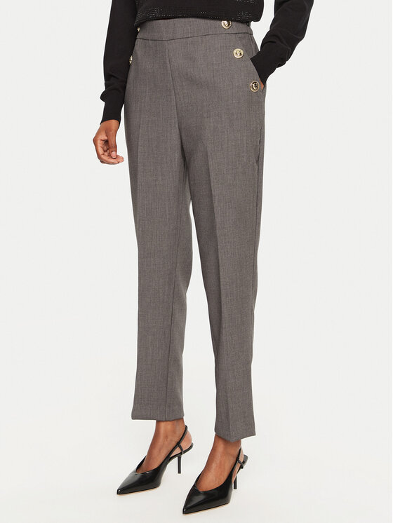 LOLA CASADEMUNT LOLA CASADEMUNT Текстилни панталони MF2414022 011 Сив Regular Fit