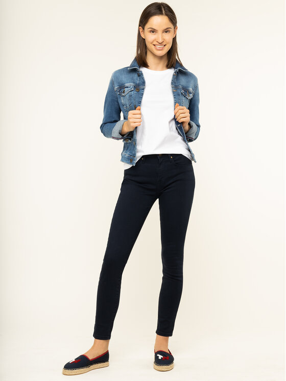 Tommy Hilfiger Jeans hlače Como WW0WW27115 Mornarsko modra Skinny Fit