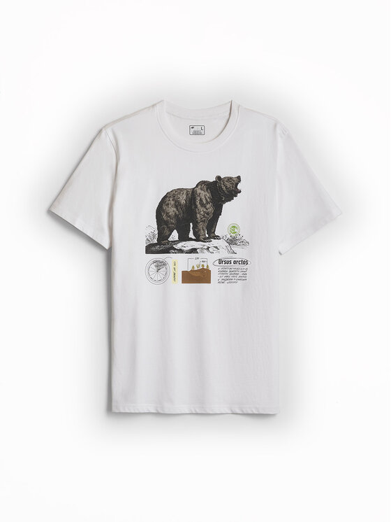 4F 4F T-Shirt OVERLAND Bílá Regular Fit